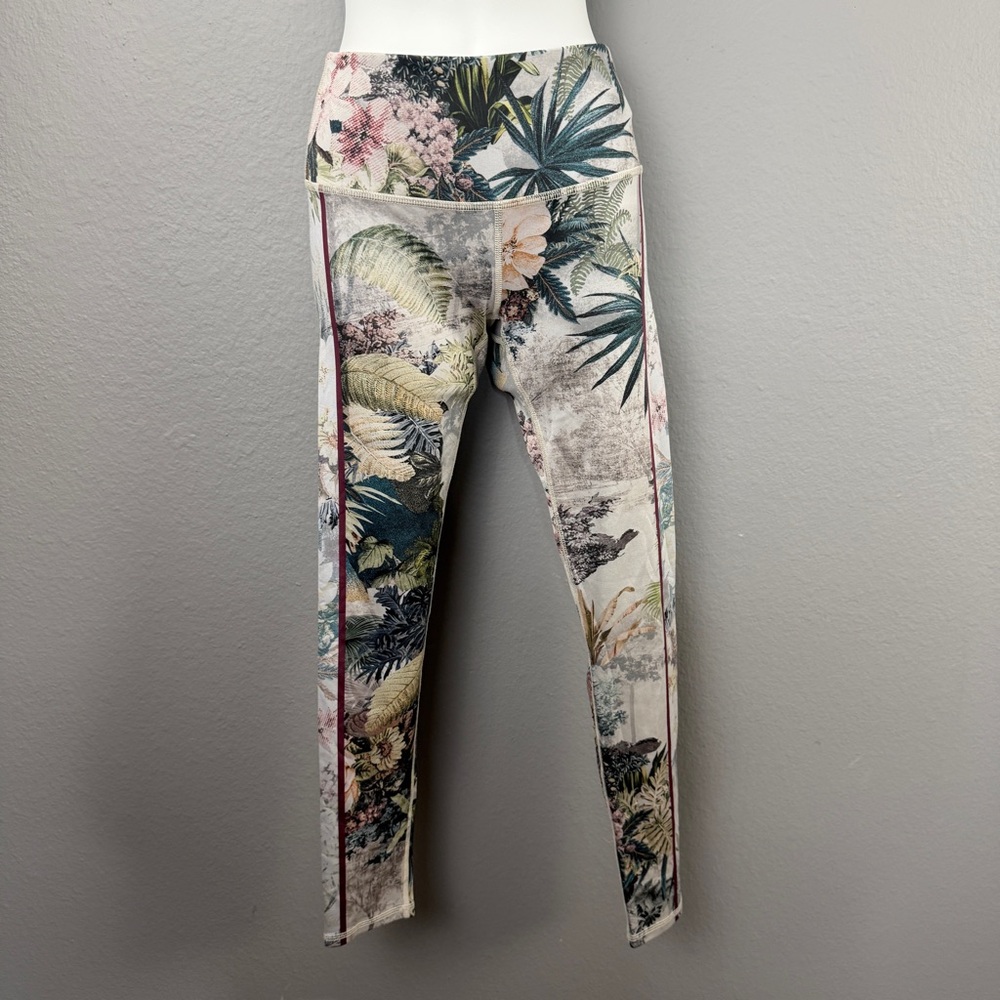 Noli Yoga Milano Tropical Print Multi-color Leggings Sz S Yoga Pilates Gym